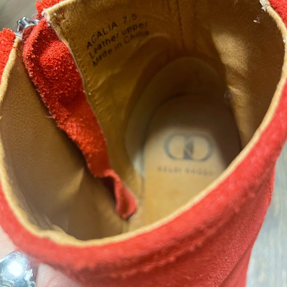 Red Wedge Booties - Picture 3 of 6